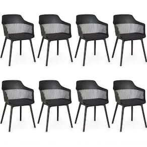 Kit Com 8 Cadeiras Para Sala De Jantar Marcela Preto