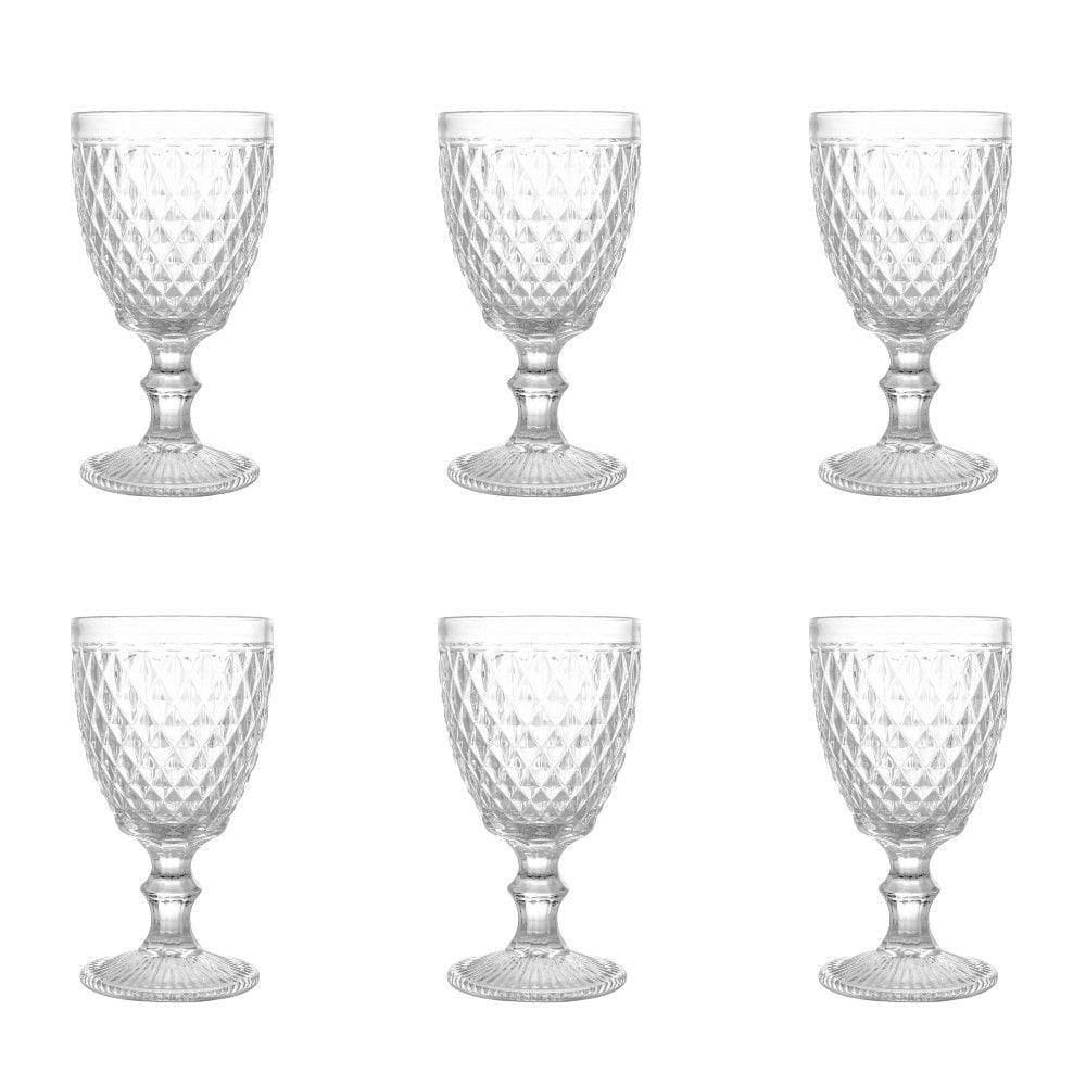 Conjunto De Taças De Vidro Para água 6 Peças 325 Ml Bico De Abacaxi Transparente Lyor