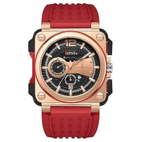 Relógio Masculino Ofns 1305 Quartz Outdoor Prova Dgua Com Crongrafo E Pulseira De Silicone Vermelho