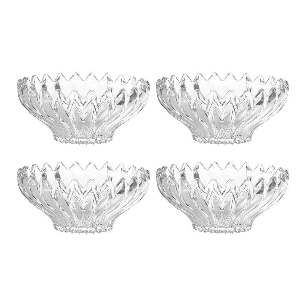 Jogo 4 Taças De Sobremesa Bowl Vidro Transparente Brazilia 300ml 14cm Sorvete Açaí Em Casa Tem