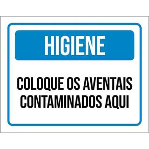 Placa Higiene Coloque Aventais Contaminados Aqui 36X46