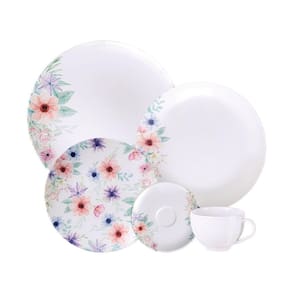 Aparelho De Jantar Tramontina Floratta Em Porcelana Decorada 20 Peças Tramontina