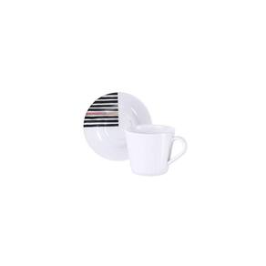 Conjunto Xícara E Pires De Chá Tramontina Street Em Porcelana Decorada, 185 Ml 2 Peças