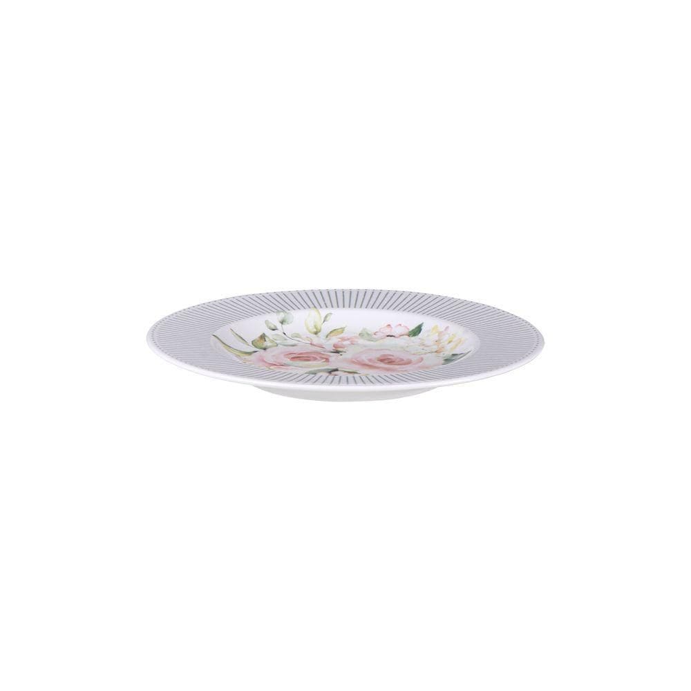 Prato Sobremesa Tramontina Ornatta Em Porcelana Decorada 21 Cm