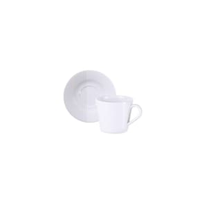 Conjunto Xícara E Pires De Chá Tramontina Grid Em Porcelana Decorada, 185 Ml 2 Peças
