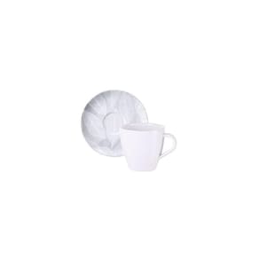 Conjunto Xícara E Pires De Chá Tramontina Arbo Em Porcelana Decorada 200 Ml 2 Peças