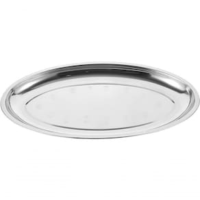 Bandeja Travessa Para Servir Oval Prateada Grande Inoxidável 39cm