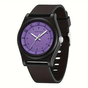 Relógio De Quartzo Elegante Sanda Ultrafino, Display Analógico Preto Roxo