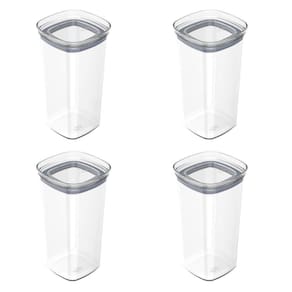 Conjunto De Potes Herméticos 1,5 L 4 Peças Block Modular Transparente Ou