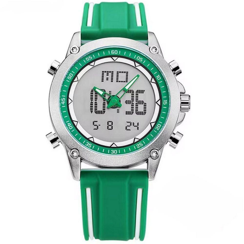 Relógio Esportivo Masculino Quartzo Digital Duplo Movimento á Prova D`água Verde
