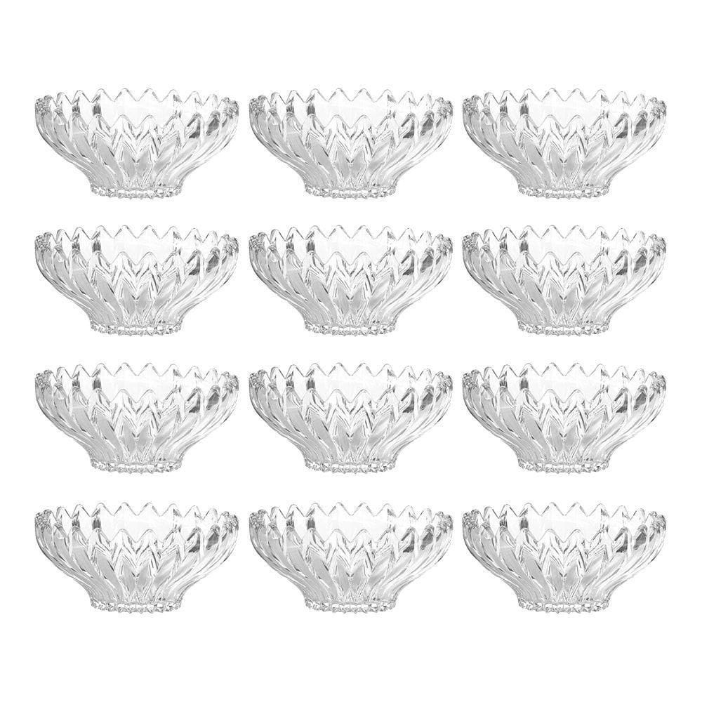 Jogo 12 Taças De Sobremesa Bowl Vidro Transparente Brazilia 300ml 14cm Sorvete Açaí Em Casa Tem