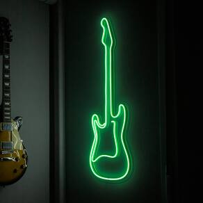 Painel Luminoso Criativo GUITARRA - Neon LED - VERDE