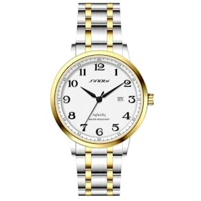 Relógio De Pulso De Quartzo Masculino Casual Em Aço Inoxidavel Impermeavel Dourado