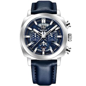 Relógio De Quartzo Mostrador Luminoso Benyar Masculino Design Tonneau Impermeavel Azul Prata