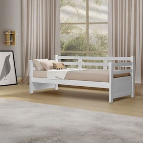 Sofá Cama Vintage Enjoy Mona em Madeira Branco Acompanha Nicho