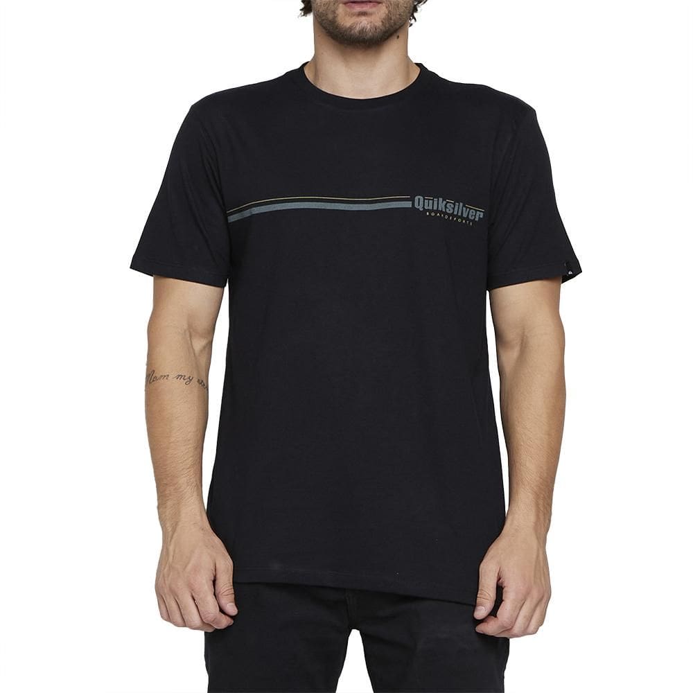 Camiseta Quiksilver Speed Stripe SM25 Masculina Preto