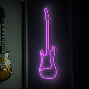 Painel Luminoso Criativo GUITARRA - Neon LED - ROXO