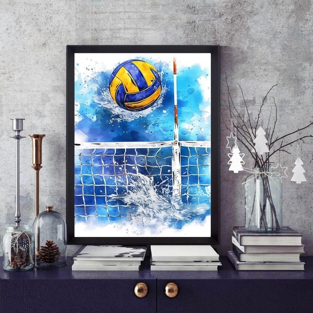 Quadro Vôlei De Praia - Aquarela 24X18Cm