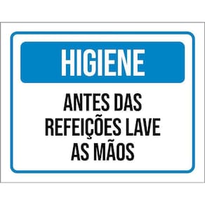 Kit 3 Placas Higiene Antes Das Refeições Lave As Mãos