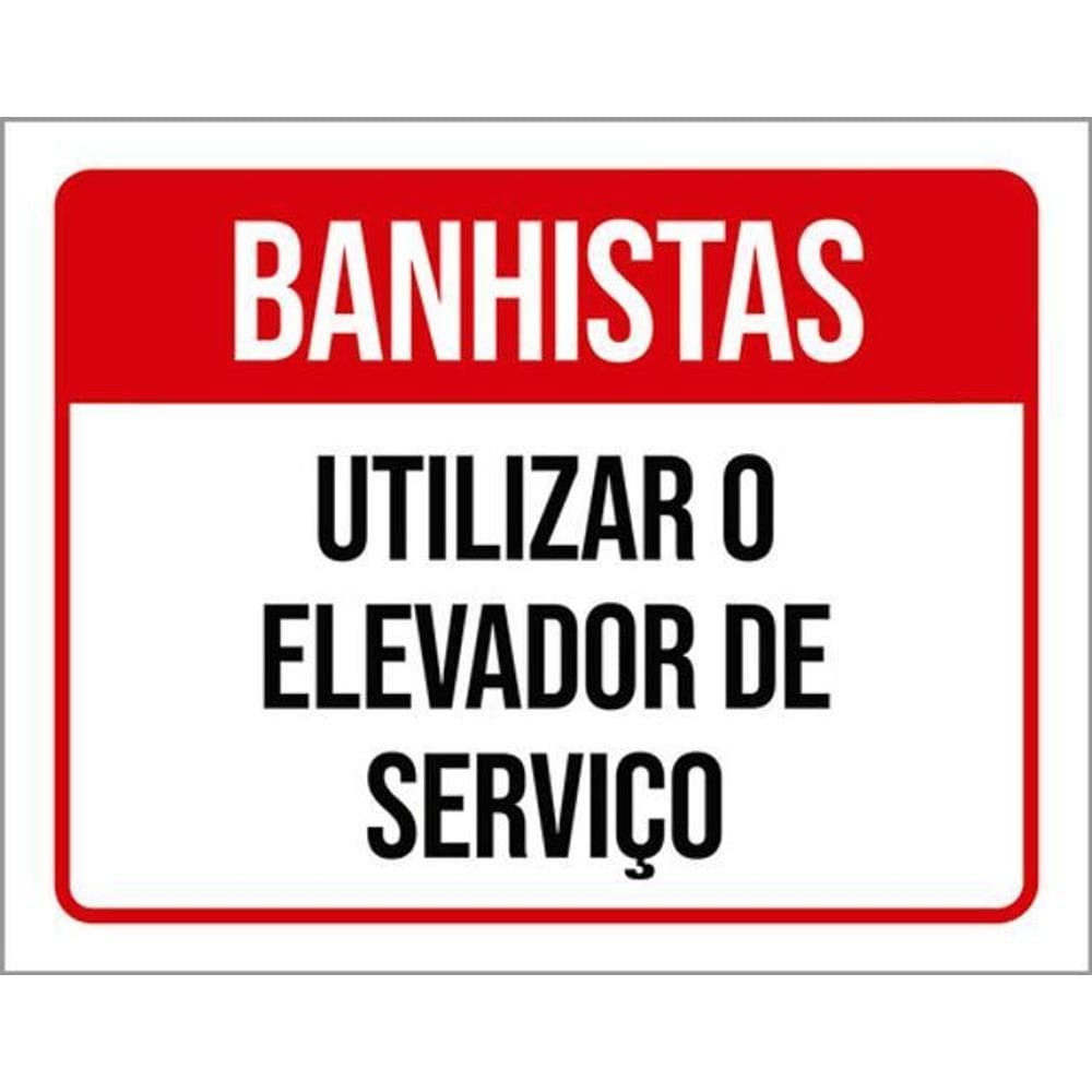 Kit 3 Placas Banhistas Utilizar Elevador De Serviço