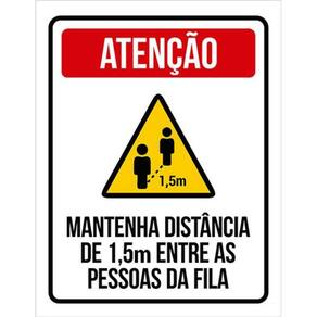 Kit 3 Placas Sinalização - Atenção Mantenha Distância