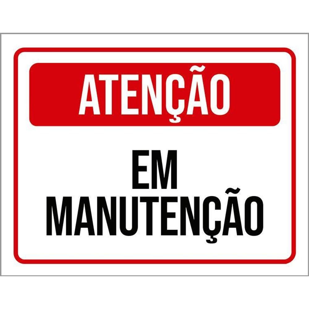 Kit 3 Placas Sinalização Atenção Em Manutenção