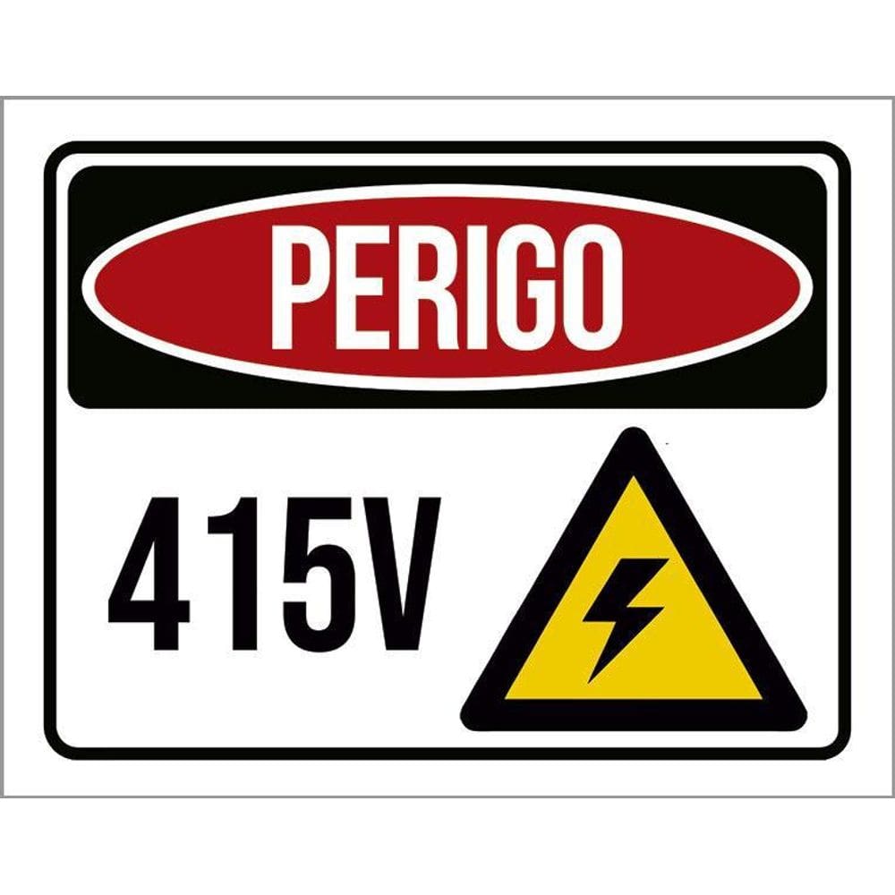 Placa De Sinalização - Perigo 415 Volts 36X46