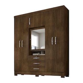 Guarda Roupa Casal Com Espelho 6 Portas Porto Malbec - Pallazio