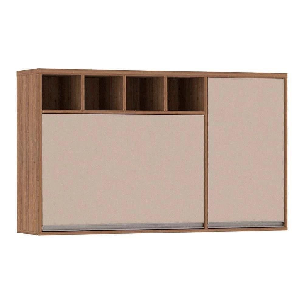 Armário Aéreo 120 Cm 1 Porta Connect 1 Porta Basculante E Nicho Superior Lari Luciane Móveis