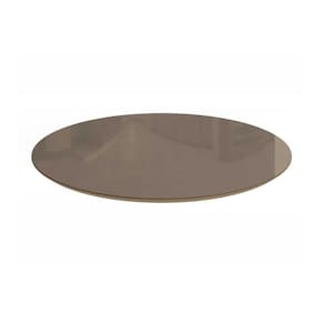 Tampo Mesa Sala De Jantar Madeirado C/vidro Ta60 Redondo 120x120cm Nogueira C/ Vidro Bronze - Kappesberg