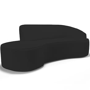 Sofá 4 Lugares Curvo Living Firenze Direito D02 Corano Preto 280cm C-05 - Lyam