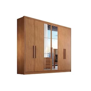Guarda Roupa Casal 6 Portas E 4 Gavetas C- Espelho Rizon-linea Cumaru