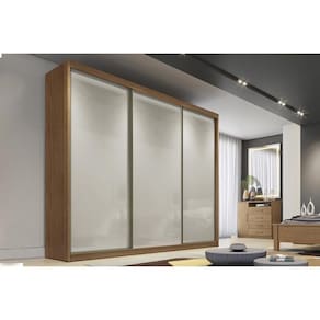 Guarda Roupa Casal 3 Portas De Correr E 6 Gavetas Diamond-londres Cumaru-fendi