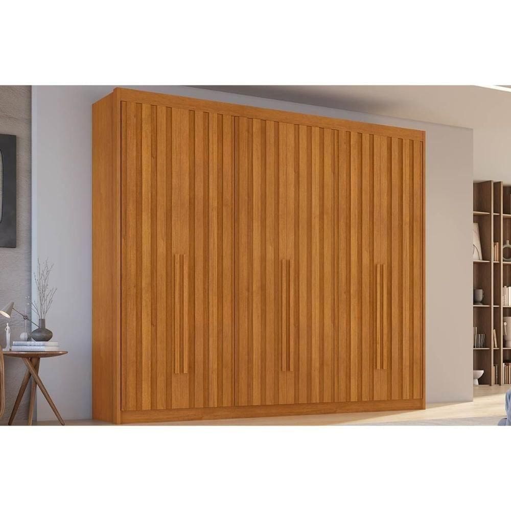 Guarda Roupa Casal 6 Portas Ripadas E 6 Gavetas Atenas Cinamomo Conquista