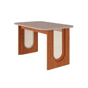 Mesa De Sala Jantar Valentina Com tampo Vidro 130x80cm Cinamomo off White