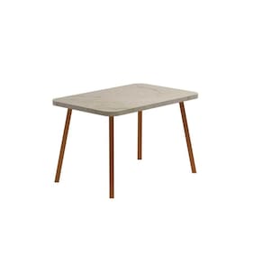 Mesa De Sala Jantar Stellar 1598 Aço Com tampo 120x80cm Petra rose Carraro