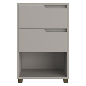 Mesa De Cabeceira 45cm Com 2 Gavetas Multimóveis Cr35244 Cinza