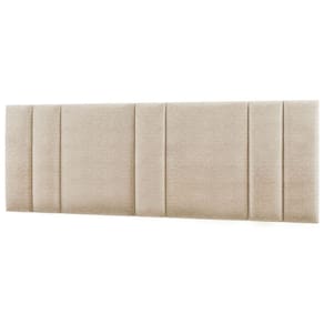 Cabeceira Estofada Iluminação Led Cama Casal King Size 200 Cm Cor:linho Bege