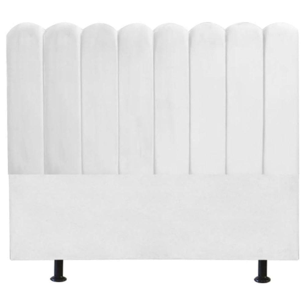 Cabeceira Estofada Cama Box King 195 Cm Maitê Suede Cor:branco