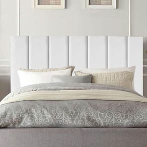 Cabeceira Estofada Cama Solteiro 90 Cm Esther Corino E Frame Cor:branco