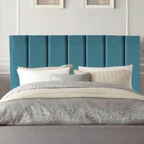 Cabeceira Estofada Cama Solteiro 100 Cm Esther Suede E Frame Cor:azul Turquesa