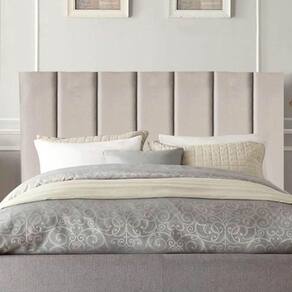 Cabeceira Estofada Cama Solteiro 100 Cm Esther Suede E Frame Cor:bege