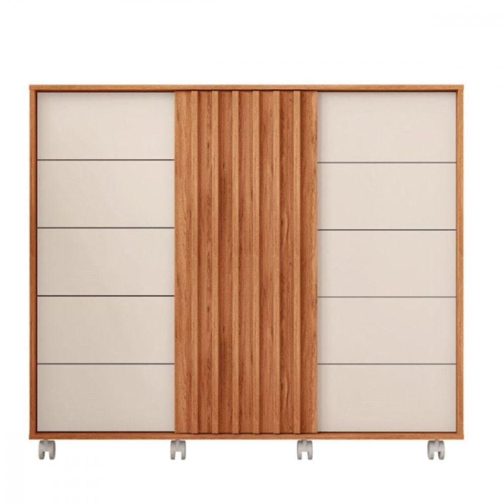 Comoda Caemun Pegasus 2 Portas 5 Gavetas Freijo/off White