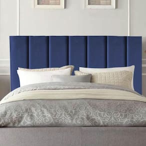 Cabeceira Estofada De Cama Casal 140 Cm Eloá Veludo E Frame Cor:azul Marinho