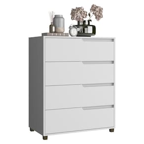 Cômoda 80cm Com 4 Gavetas Multimóveis Cr35243 Branco