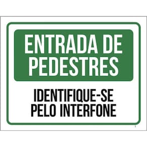 Kit 3 Placas Entrada Pedestres Identifique-Se Interfone