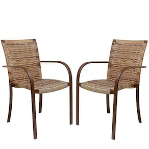 2 Cadeiras Ascoli Cappuccino, Alumínio Pintura Eletrostática Marrom