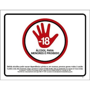Kit 3 Placas Sinalização Álcool Para Menores Proibido