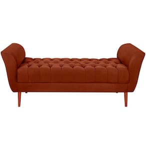 Recamier Grecia 150Cm Suede Terra Cota Mpassos Terra Cota
