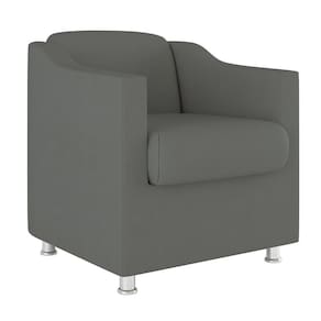 Poltrona Decorativa Reforçada Sala Espera Clinica Hospital Cor:Cinza